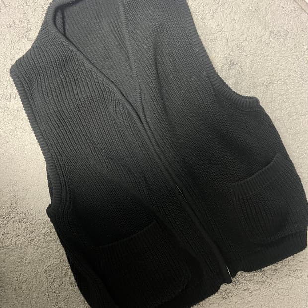 우드비 코튼 립 집 니트 베스트 3사이즈