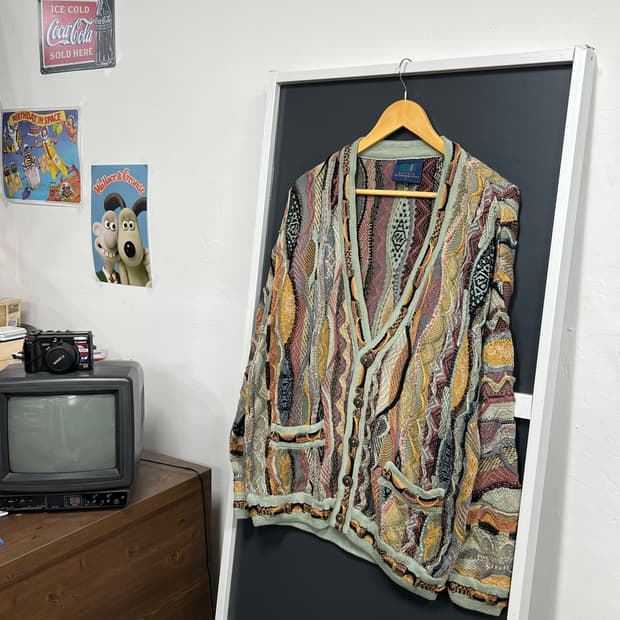 limnos Vintage 케이블 꽈배기 니트 가디건