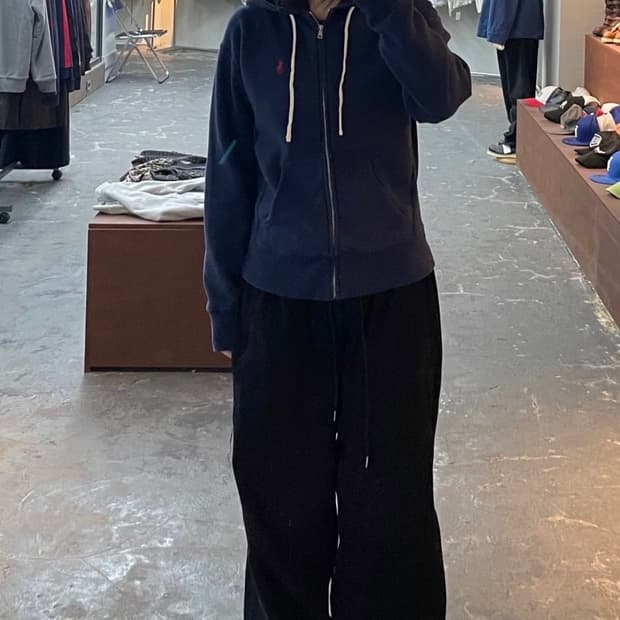 폴로 랄프로렌 네이비 후드집업 XS