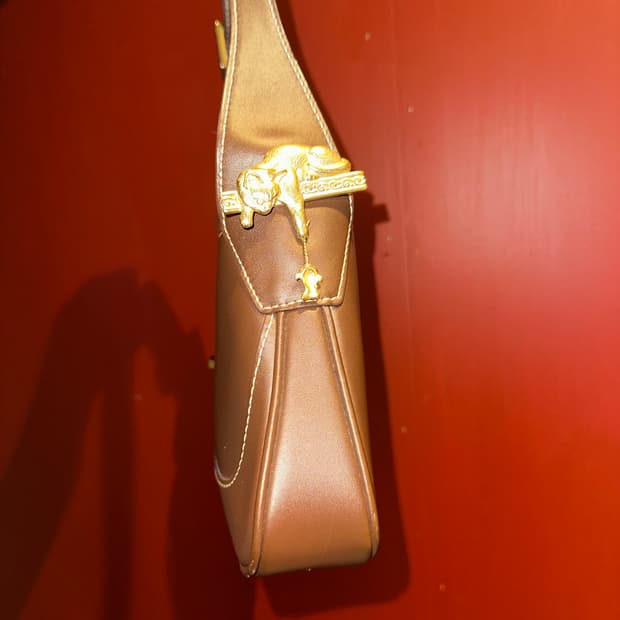 CDSD 소가죽 가방 빈티지 고양이 브로치