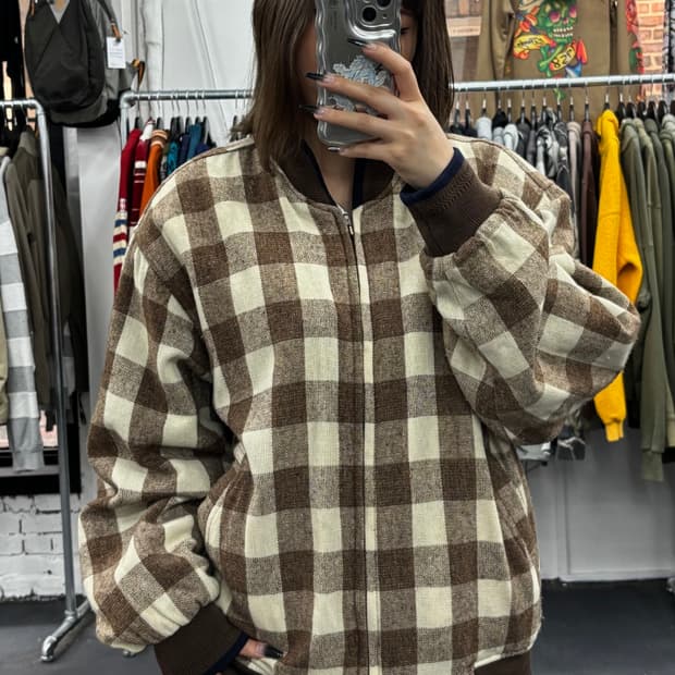 NOVA 체크패턴 누빔 자켓