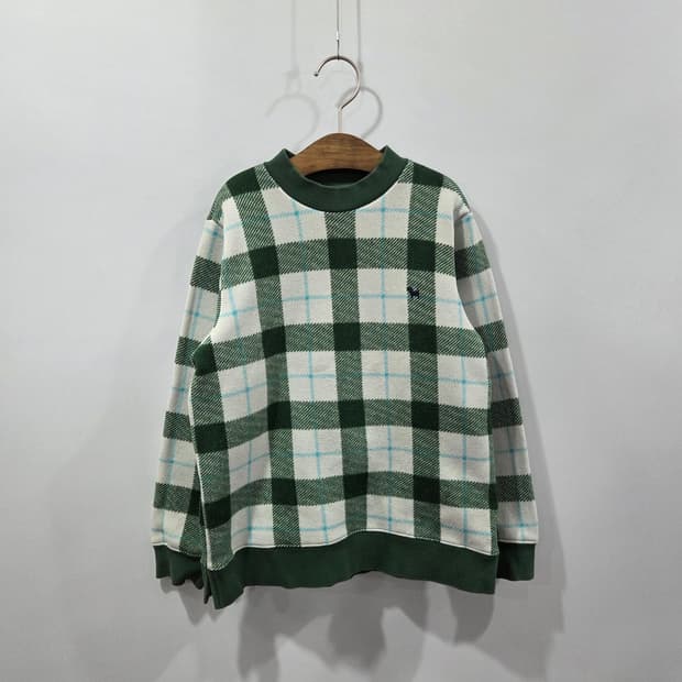 블루독 키즈 타탄체크 맨투맨 145 