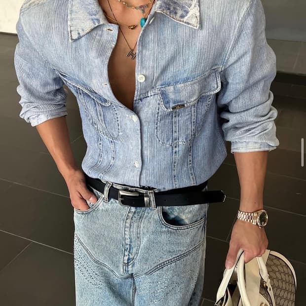 아워레가시 플리츠 셔츠