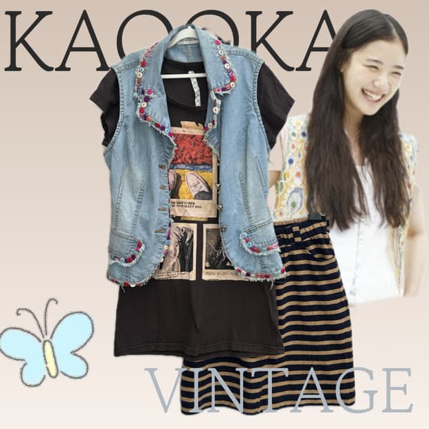 ⭐️하구미의 괴짜 버튼 베스트 코디세트⭐️데코라 일본빈티지 반팔 레이어드