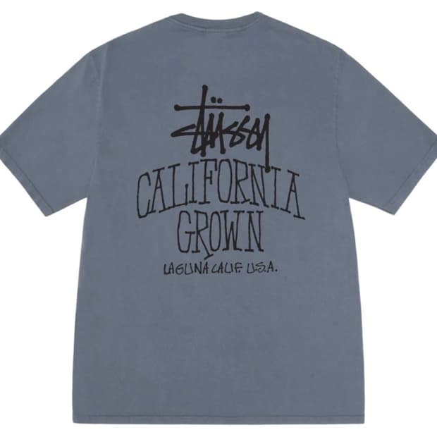 스투시 캘리 그로운 피그먼트 다이드 티셔츠 네이비