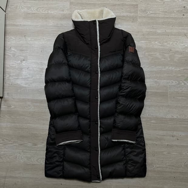 노스페이스 여성 구스다운 퀼팅 하이넥 롱패딩 점퍼 [브라운] XL/105