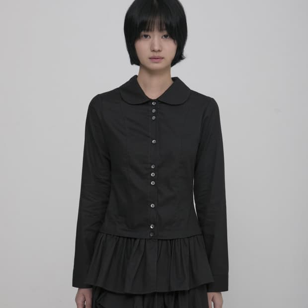 (리퍼브 새상품) 플레어업 Dani 프릴 셔츠(블랙)