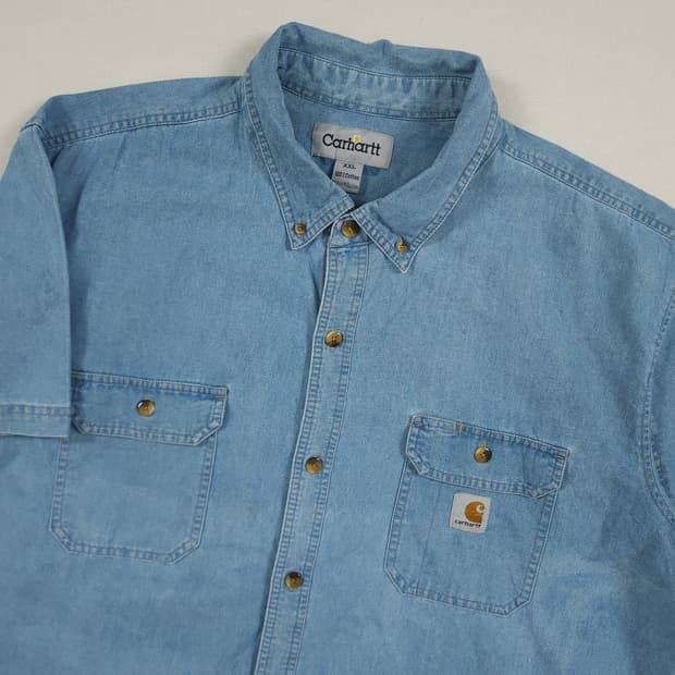 2XL(110) 칼하트 리워크 데님셔츠 연청