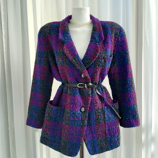 빈티지 체크 자켓