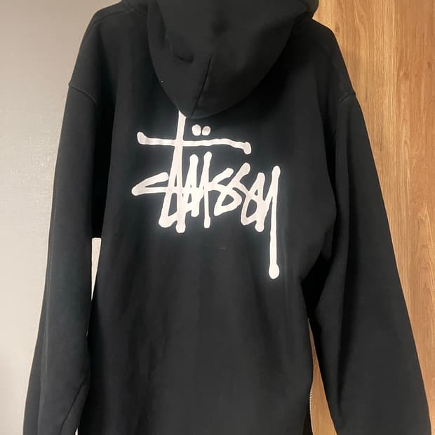 스투시 베이직 후드 집업 블랙