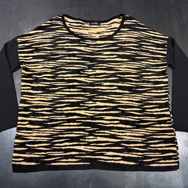 S) 막스앤코 MAX&co 울 니트 호피 갸루 모리걸