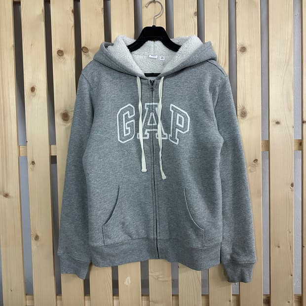 (M) GAP 갭 그레이 양털 후드집업
