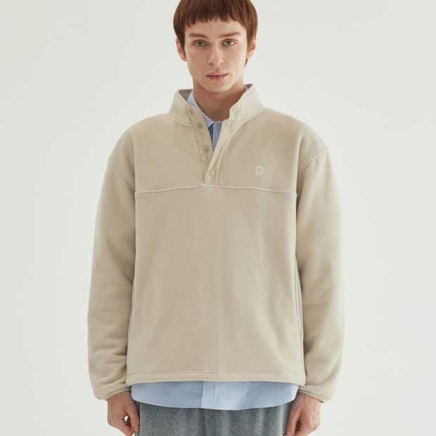 커버낫 웜온 플리스 하프집업 맨투맨