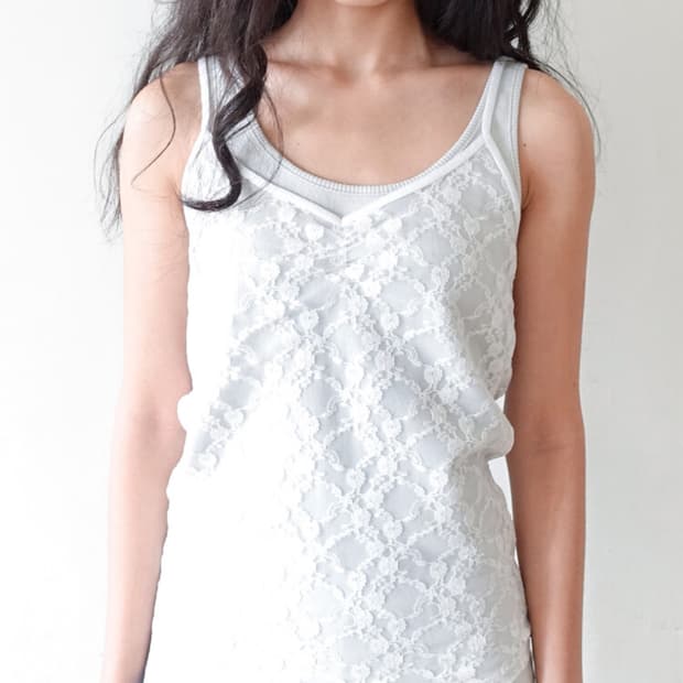 샵페어리 lace sleeveless ivory 레이스 슬리브리스