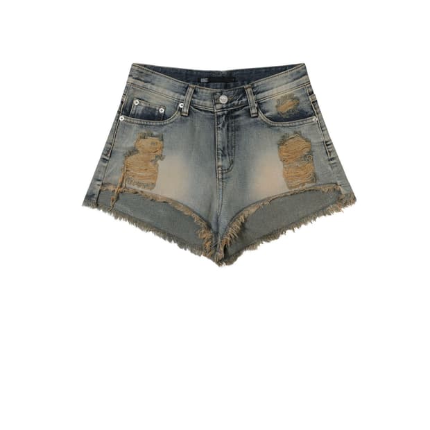 [S] 보헤미안 서울 데미지 쇼츠 블루