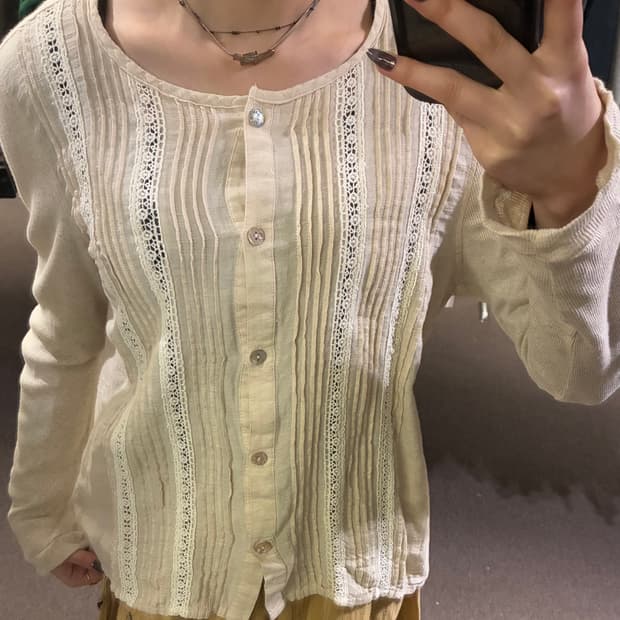 OS)Japanese vintage 여성 레이스 모리 롱슬리브