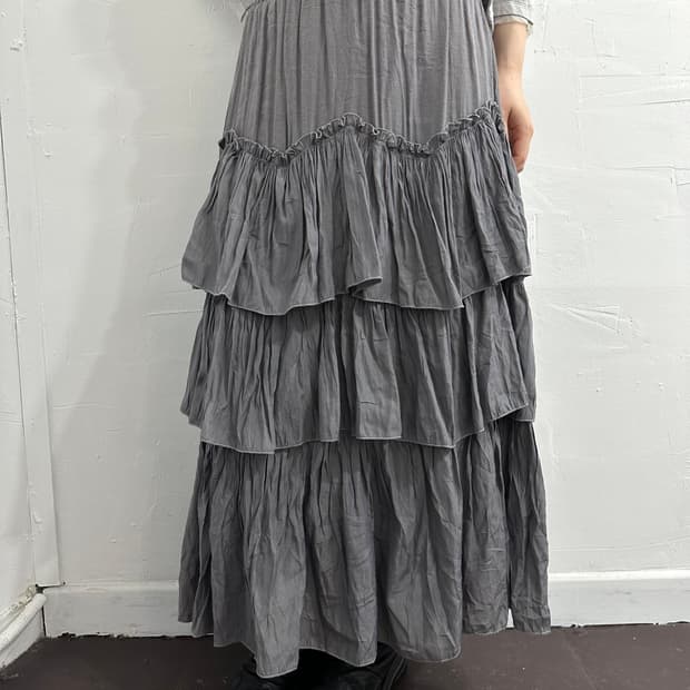 layered long skirt