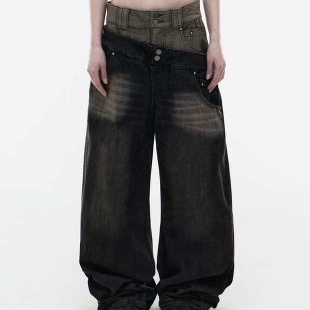 Op. 09 DUAL OBLIQUE DENIM PANTS M size