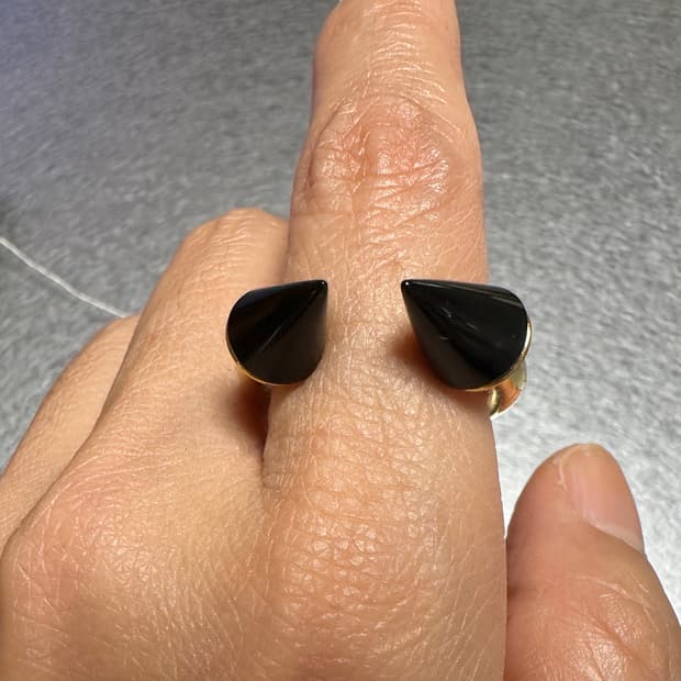 VITA FEDE 비타페데 골드 블랙 스파이크 반지 (13호)