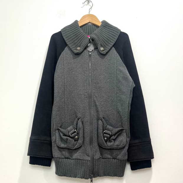 일본 빈티지 락펑크 카고 양각버튼 프린팅 집업