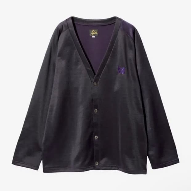 M) 니들스 브이넥 가디건 C/PE 브라이트 저지 에그플란트