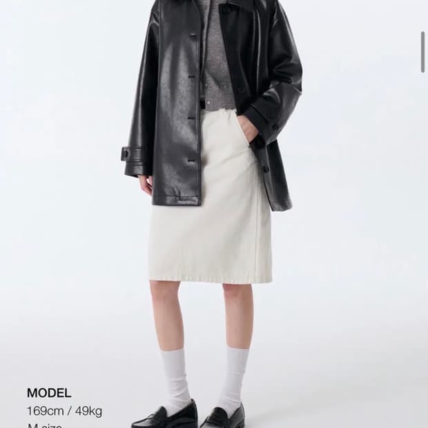 무신사 우먼즈 신세틱 레더 카코트 [블랙]