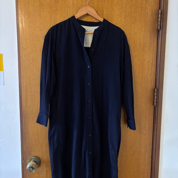 무인양품 셔츠형 롱 원피스 XS-S 네이비