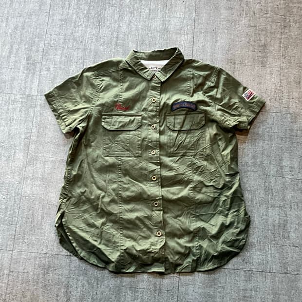 일본빈티지 Particular 핀터깔y2k 밀리터리 반팔셔츠
