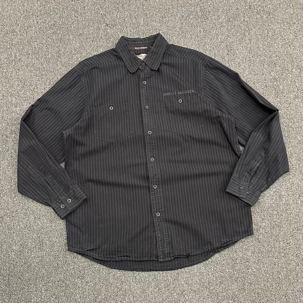 L)할리데이비슨 vintage 멀티 스트라이프 긴팔셔츠