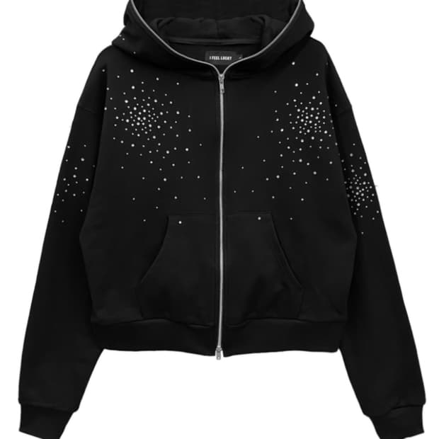 아이필럭키 블링 후드집업