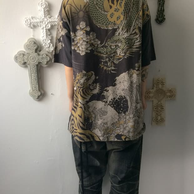 Back oriental full printing t shirt