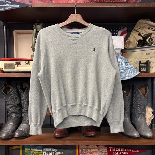 신형라벨 폴로 랄프로렌 피마코튼 스웨트 니트 V-인서트 그레이 N721