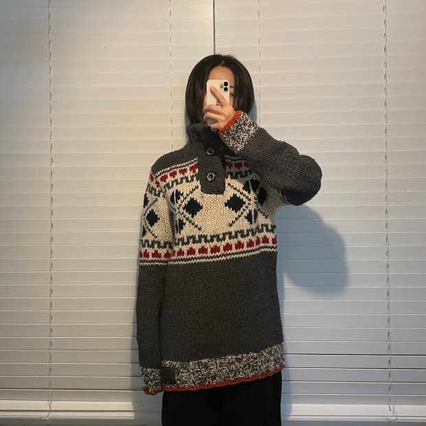 superdry 하이넥 헤비울 니트