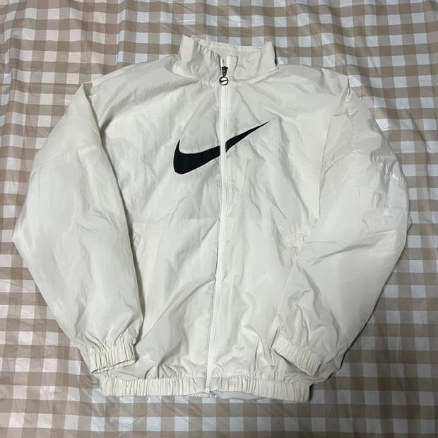 나이키 여성 우븐 바람막이 화이트 S 집업 트레이닝복 재킷 자켓