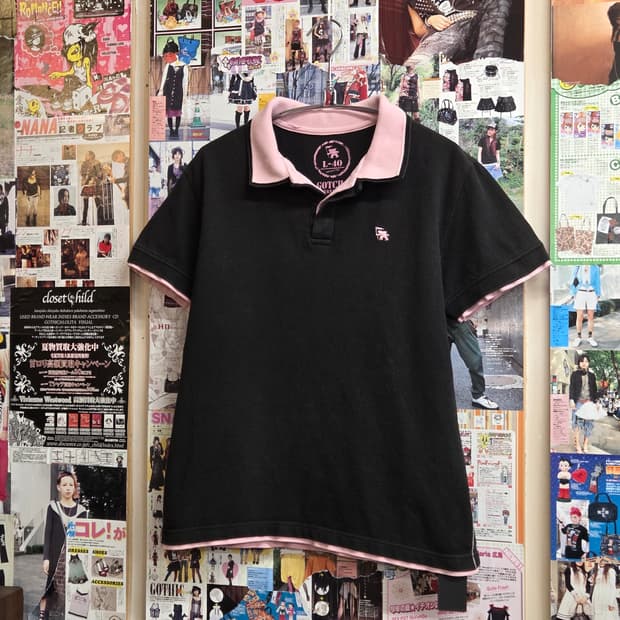 JPN GOTCHA 핑크 레이어드 PK 반팔