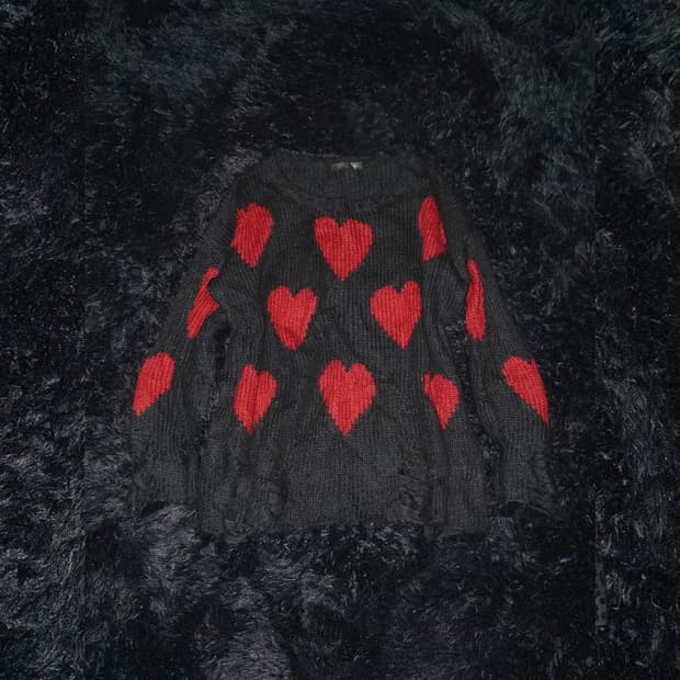grunge punk heart knit
