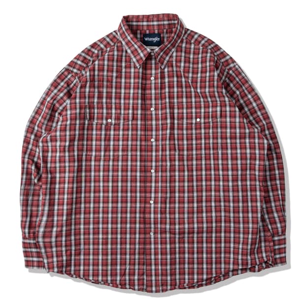 Wrangler 웨스턴 레드 플래드 셔츠