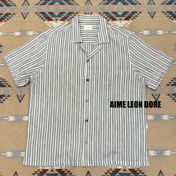 [L] 에임 레온 도르 오픈카라 스트라이프 셔츠
