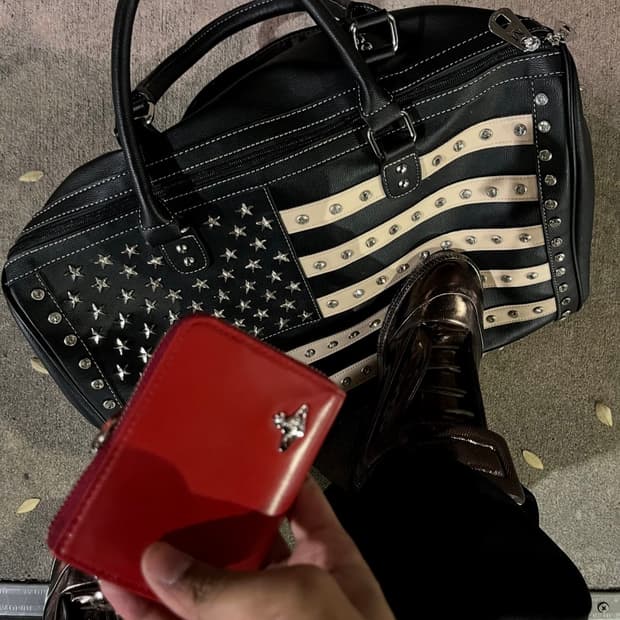 Montana West 성조기 위켄더백 더플백 블랙