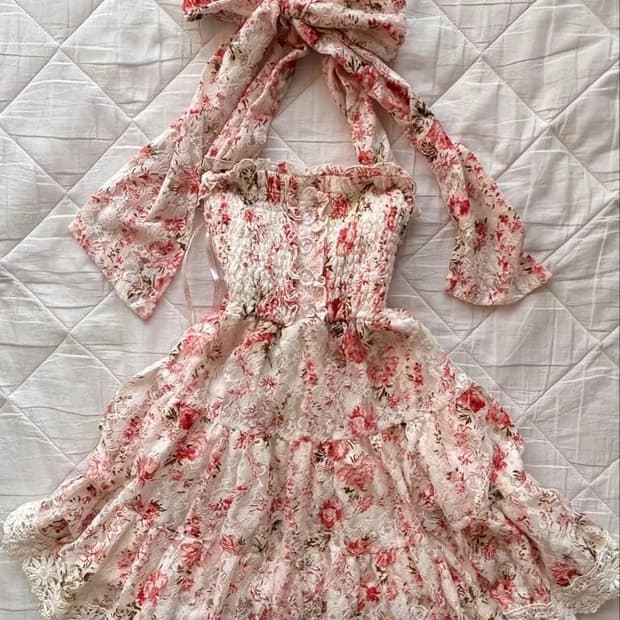 리즈리사 00‘s 고전 프로럴 원피스 히메카지 히메갸루 로맨틱갸루 로걀