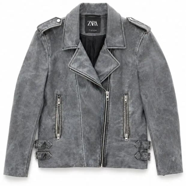 ZARA 라이더 자켓 그레이 M