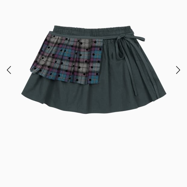 오헤시오 check twoway mini skirt, ash blue