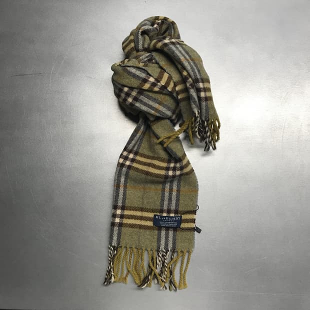 버버리 정품 램스울 머플러 카키