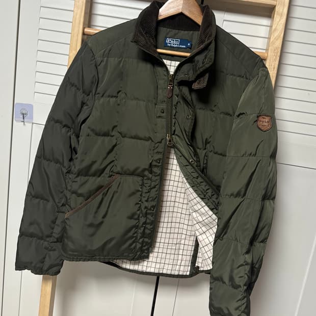 폴로 랄프로렌 코듀로이 카키 패딩 점퍼 자켓