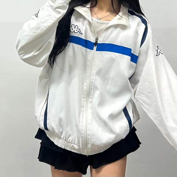 카파 올드스쿨 화이트 윈드브레이커 자켓(L)