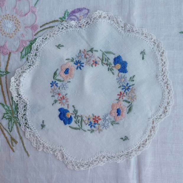 빈티지 손자수 도일리