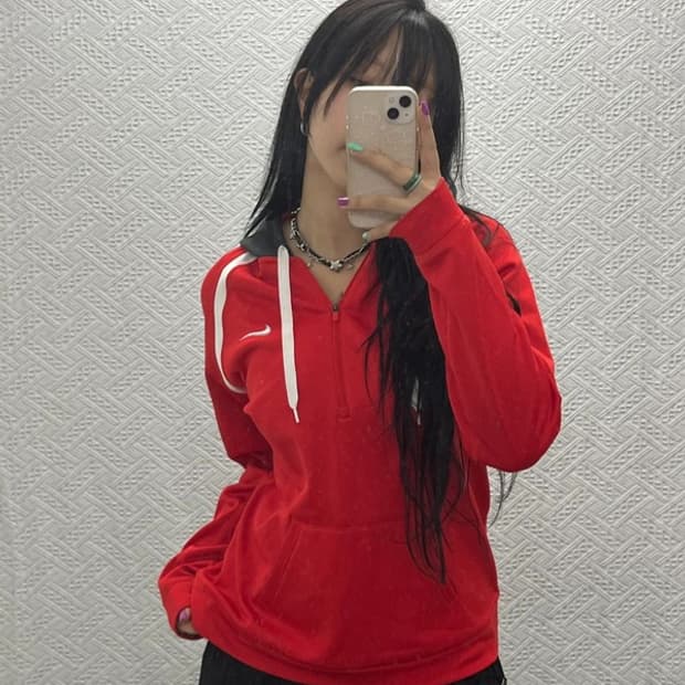 나이키 더마핏 스포티 러닝 반집업 후드티 L C06707