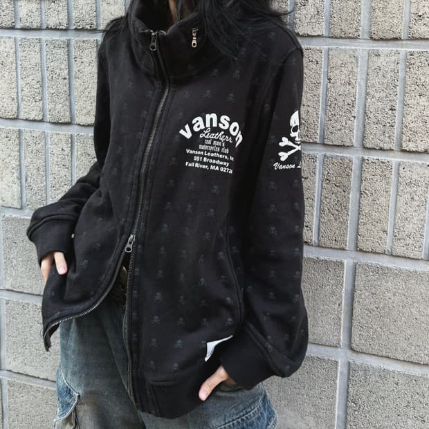 밴슨 오버핏 패턴 후드집업