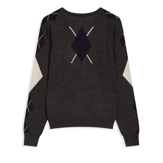 오픈yy 아가일 니트 차콜