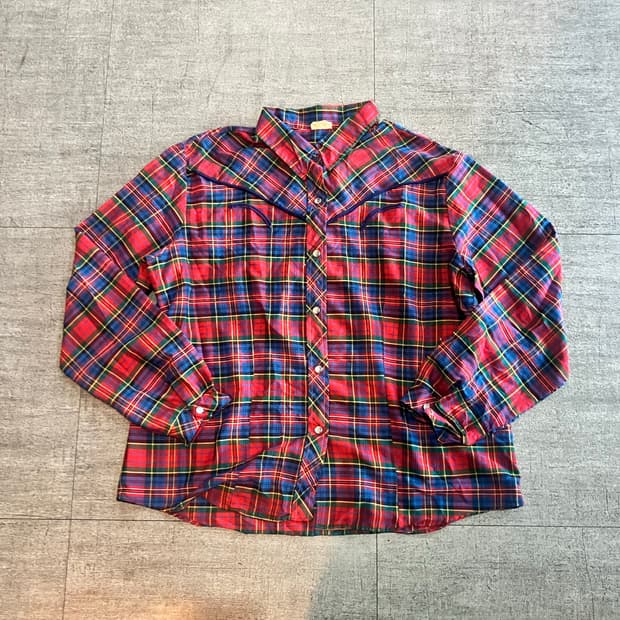 일본빈티지 Shuley 올드스쿨아메카지 혁오풍 웨스턴체크셔츠